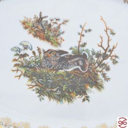 Блюдо овальное Repast Охота зеленая Мария-тереза 38 см