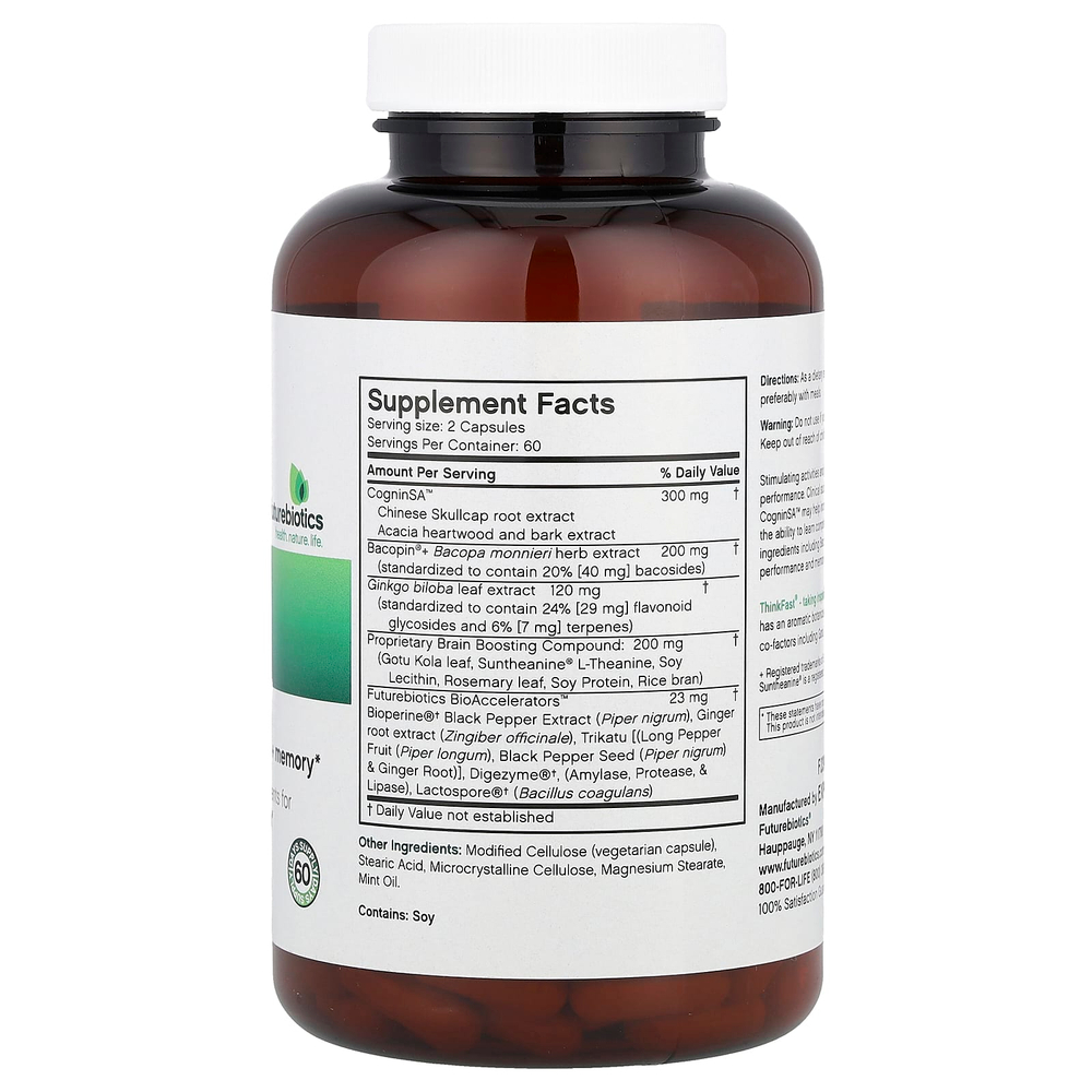 Futurebiotics, Thinkfast®, «Эффективность мозга и память», 120 вегетарианских капсул