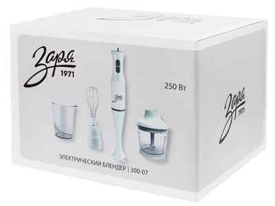 Блендер погружной 2 скорости 250Вт, чаша-измельчитель 500мл "Заря"