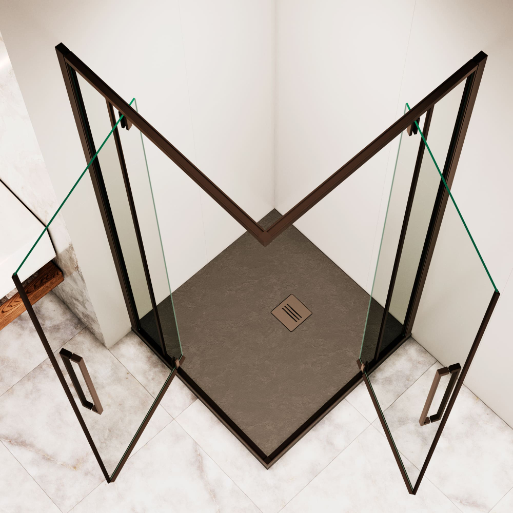 Душевой уголок с распашными дверями на петлях - RGW SV-33B (Прозрачное, 800x800)