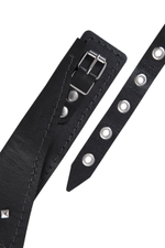 Черный ошейник-воротник с поводком (Цвет: черный)