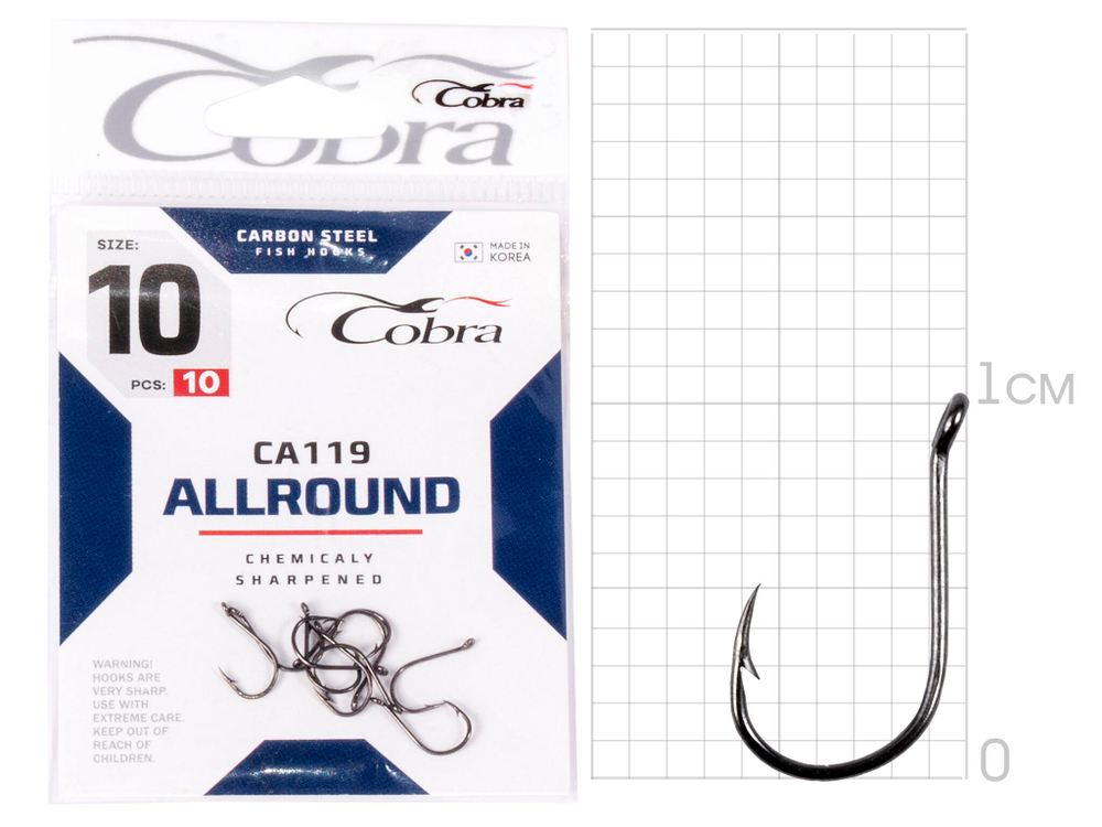 Крючки Cobra Allround HINNU сер. CA119 разм. 010 10шт.