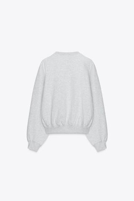 ZARA БАЗОВАЯ ТОЛСТОВКА ИЗ МЯГКОЙ ТКАНИ, СЕРЫЙ МЕЛАНЖ