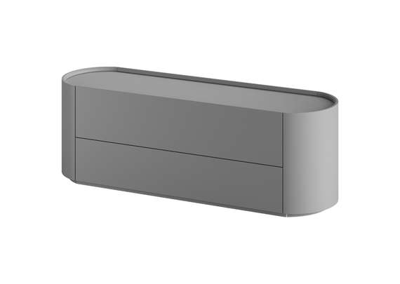 Тумба Lagom под ТВ 2 ящика ширина 140 см (серый)