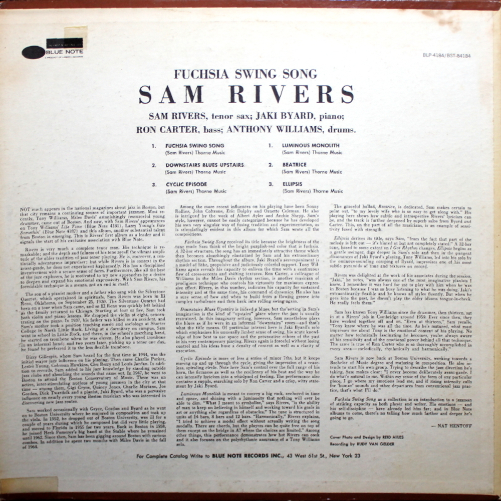 Sam Rivers / Fuchsia Swing Song (LP)