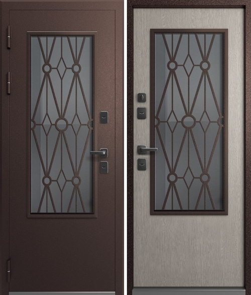 Входная дверь Мегатрон TERMO СП-30 Шоколадный муар - Астана Эш Уайт