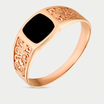Мужское кольцо из розового золота 585 пробы с эмалью (арт. 4161эс10)