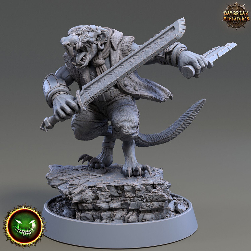 крыса scaven rat мышь Воин Паладин Варвар Файтер Рыцарь миниатюра для dnd, днд, pathfinder, фентези, Настольная игра, НРИ, Варгейм, РПГ