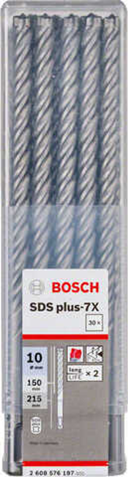 Бур по бетону Bosch SDS-plus 7X 10x150x215 мм, 30 шт. 2608576197