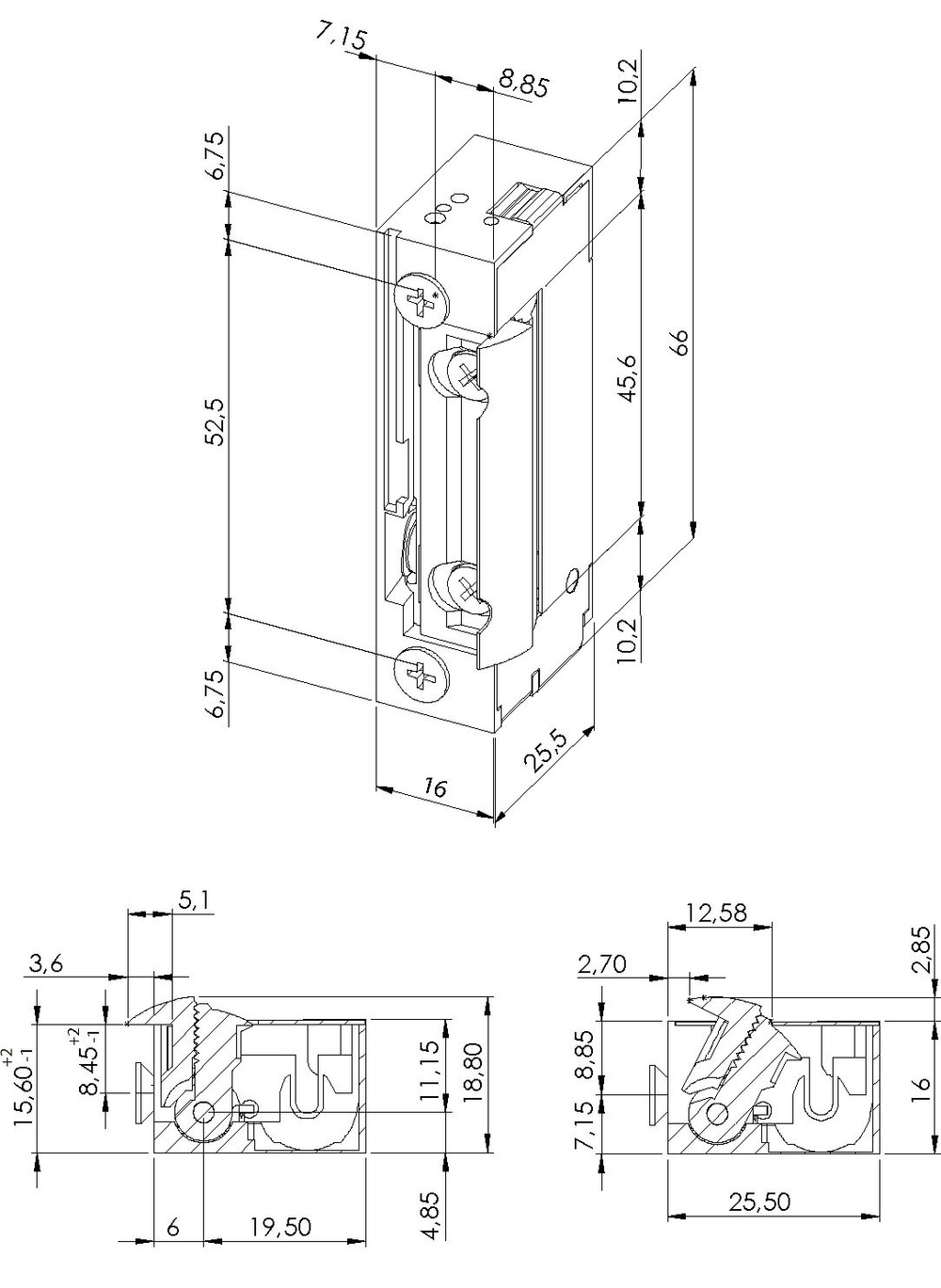 Электромеханическая защелка Dorcas 99AbF