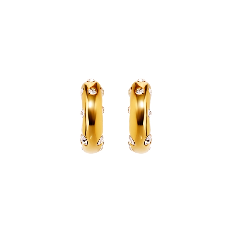 Серьги Кристальный Пончик – Золото