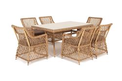 "Латте" обеденная группа плетеная, цвет соломенный