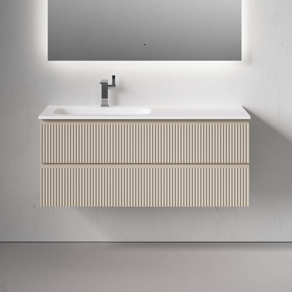 Тумба подвесная SANCOS Snob R левая 1195х445х500, c двумя ящиками оснащенными доводчиками, Beige Soft, арт.SNR120LCE