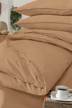 Постельное белье 1.5 спальное Arya home Natural Stone Washed горчичное