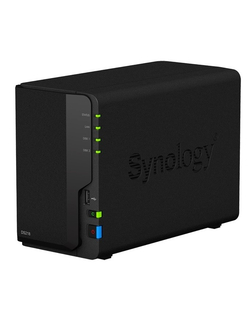 Synology DS218 Сетевое хранилище QC1,4GhzCPU/2GB DDR4/RAID0,1/up to 2hot plug HDDs SATA(3,5'')/2xUSB3.0,1xUSB2.0/1GigEth/iSCSI/2xIPcam(up to 20)/1xPS