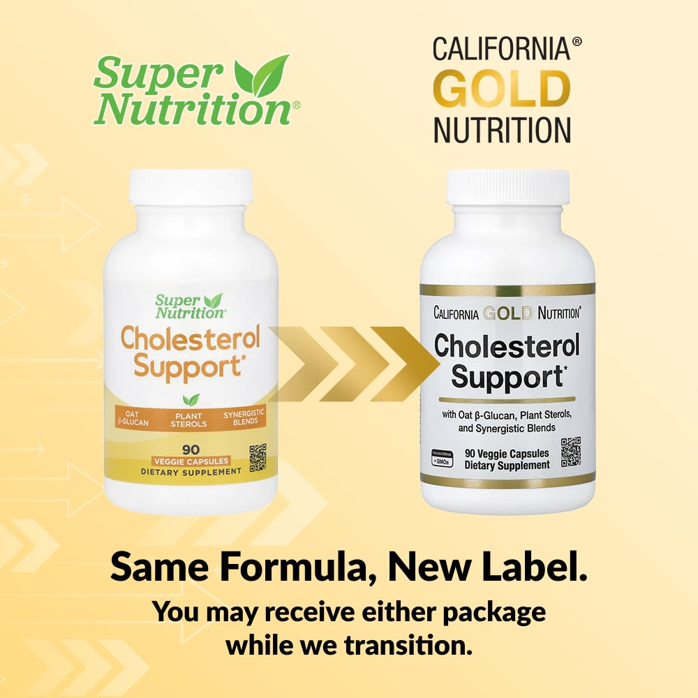 California Gold Nutrition, добавка для поддержки уровня холестерина, с концентратом овсяного бета-глюкана, растительными стеролами, смесью овощей и пищеварительной смесью, 90 вегетарианских капсул