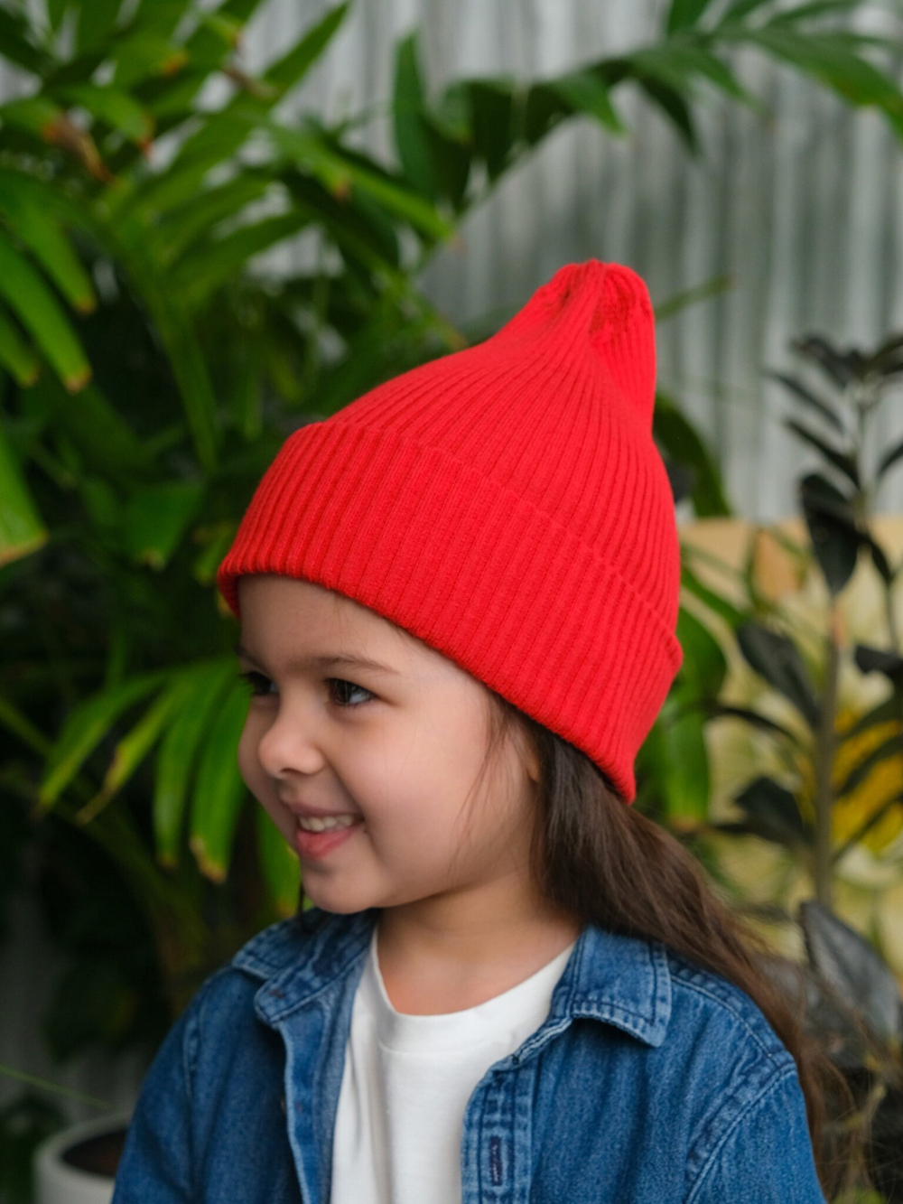 Шапка вязаная-резинка хлопковая КЭП(Красный)