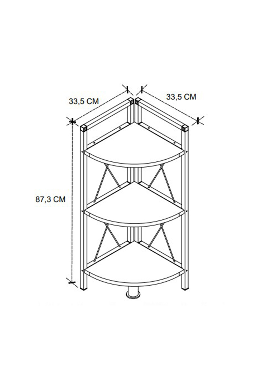 Угловой стеллаж 90х35 - белая