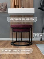 Комплект круглых банкеток - ЧБОРД - бордовое на черном