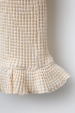 ZARA БРЮКИ-КЮЛОТЫ ИЗ РИФЛЕНОГО ТРИКОТАЖА, ЭКРЮ