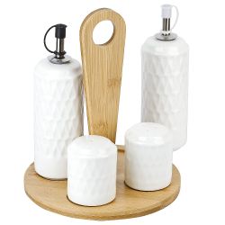 Набор для специй солонка/ перечница/ 2 бутылки для масла " " 17,5*17,5*20см. v=200мл.