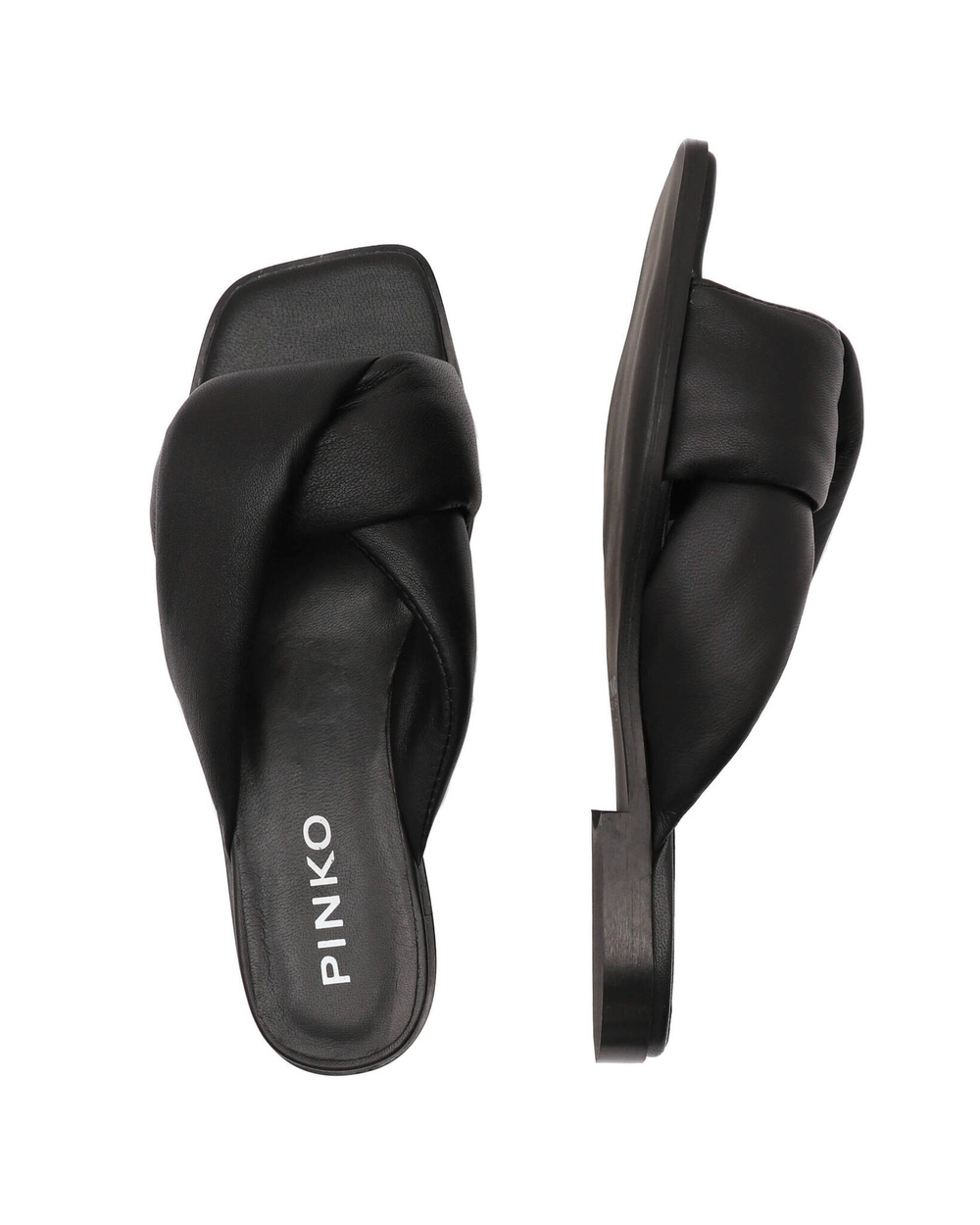 Шлепанцы кожаные pauline ciabatta Pinko - черный(100676 A0N9)