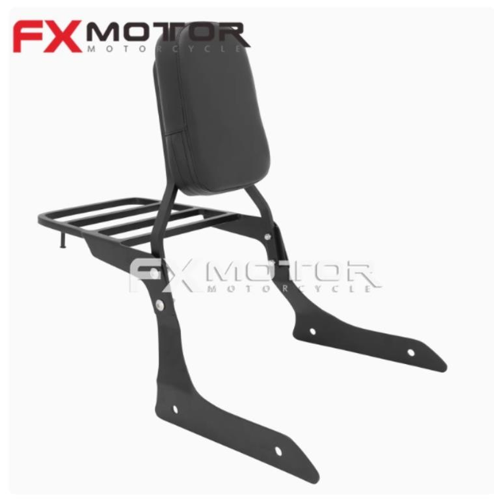 спинка пассажирская с багажником Yamaha Stryker XVS1300 2011-2017 чёрная