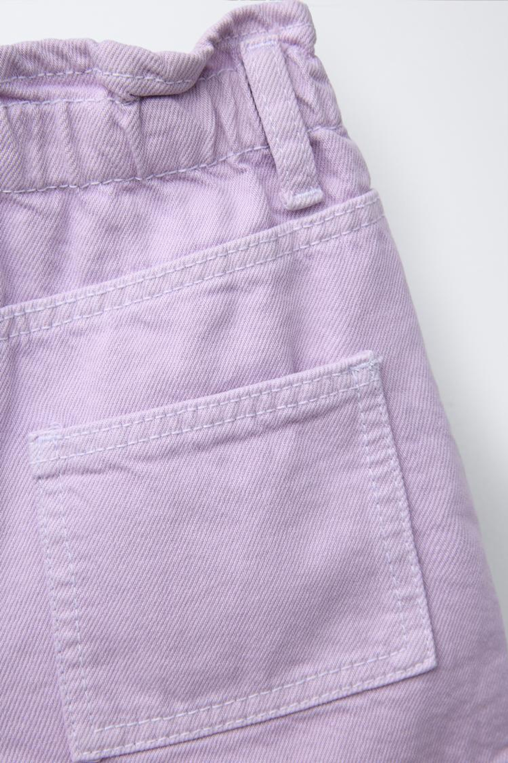 ZARA ШОРТЫ ИЗ ТВИЛА PAPERBAG COMFORT, ЦВЕТ МАЛЬВЫ