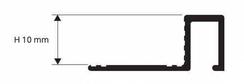 Латунный П-образный профиль ЛПО-П10х10 2700 мм