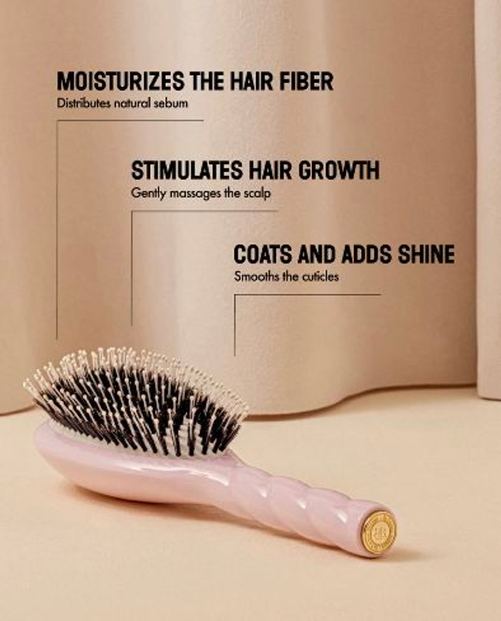La Bonne Brosse Массажная расческа для волос N 03 Essential Sensitive Scalp Brush - Creamy White