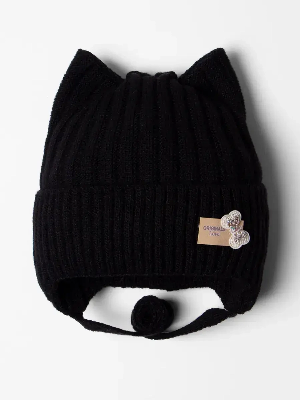 Шапка для девочки с ушками осенняя