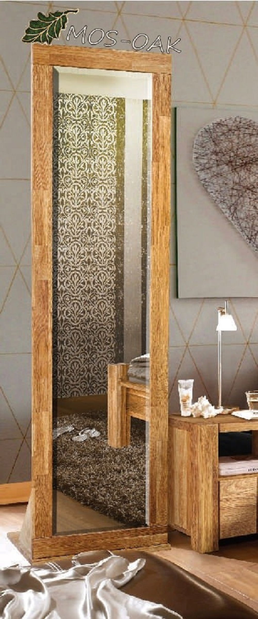 Зеркало напольное из массива дуба Аликанте