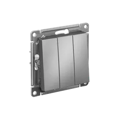 Выключатель 3-кл. СП AtlasDesign 10А IP20 (сх. 1+1+1) 10AX механизм сталь SE ATN000931