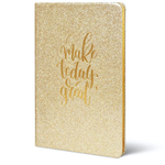 Записная книжка А5 96л. недатир. линия "Sparkle" тв. облистер глиттер золото (LOREX)