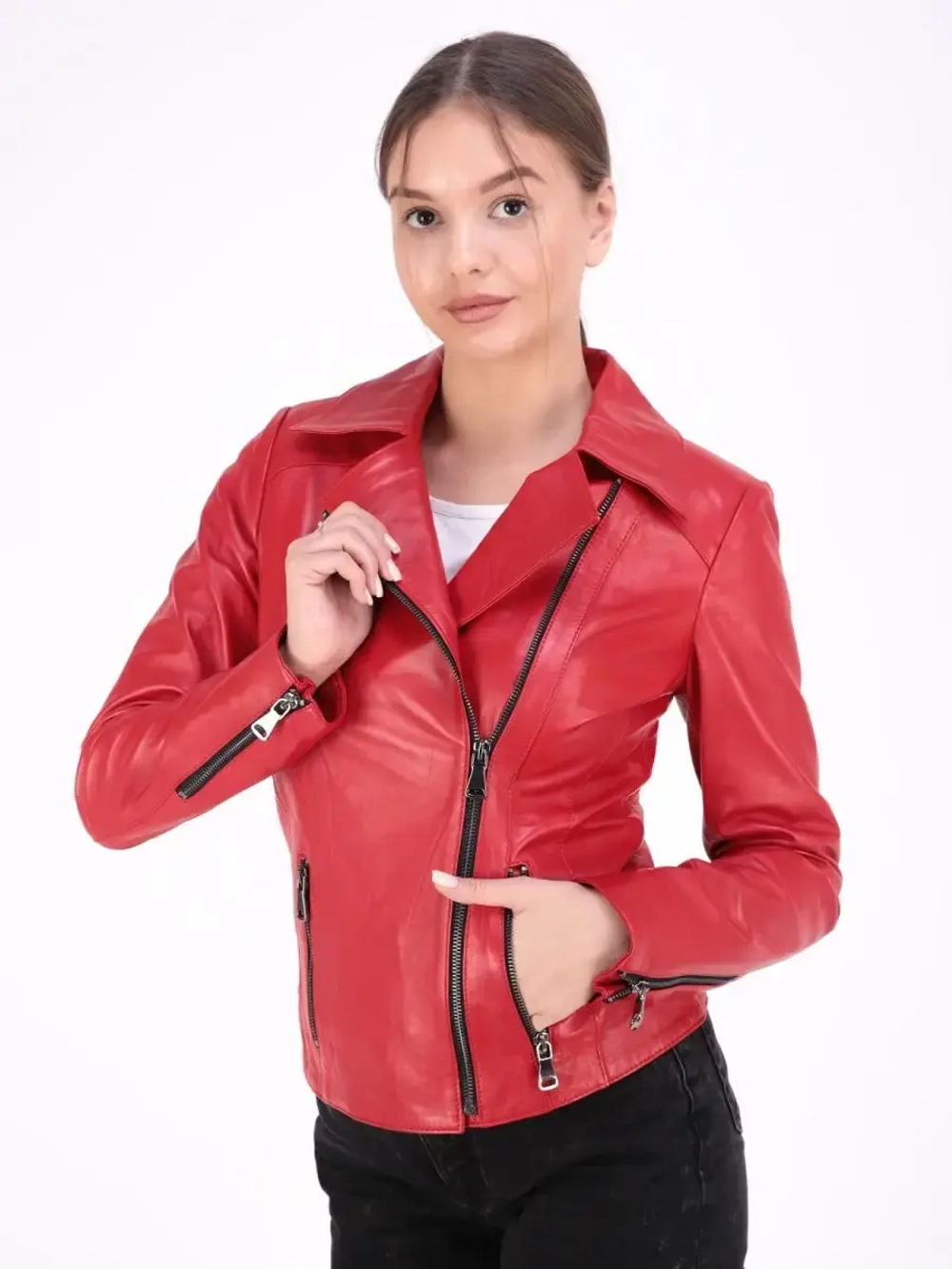 Косуха женская натуральная кожаная