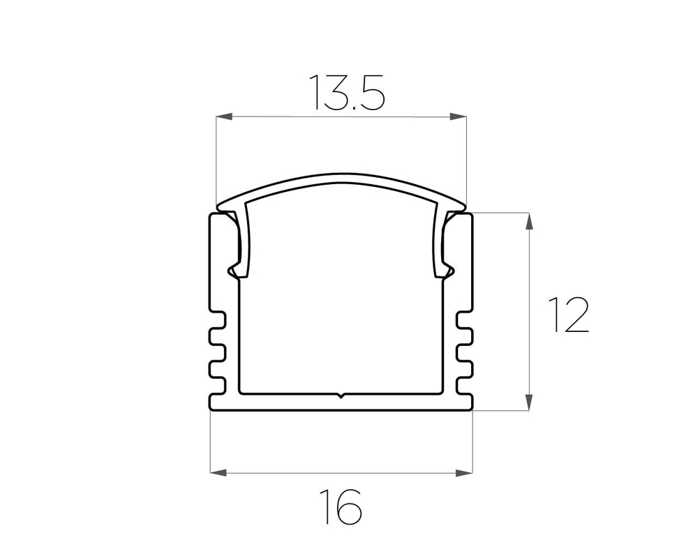 Профиль накладной алюминиевый LC-LP-1216-2 Anod