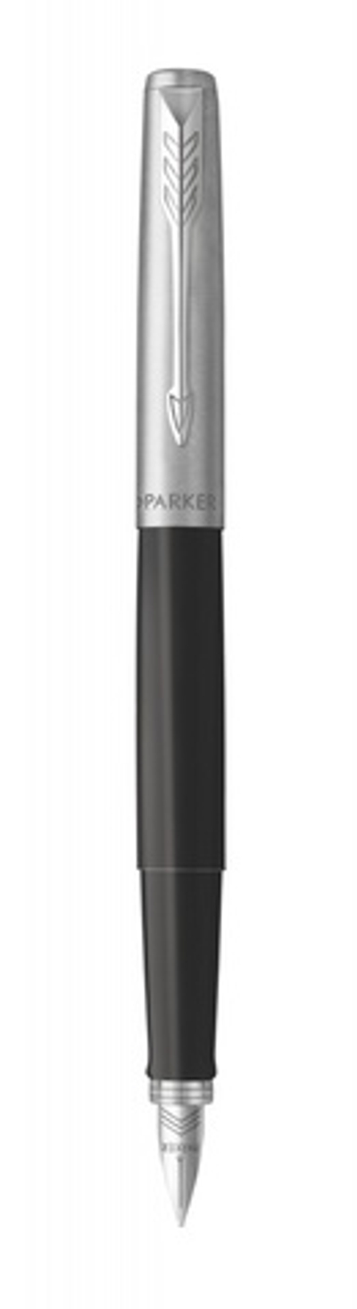 Перьевая ручка Parker Jotter Black CT, перо:F, цвет чернил: blue, в подарочной упаковке.