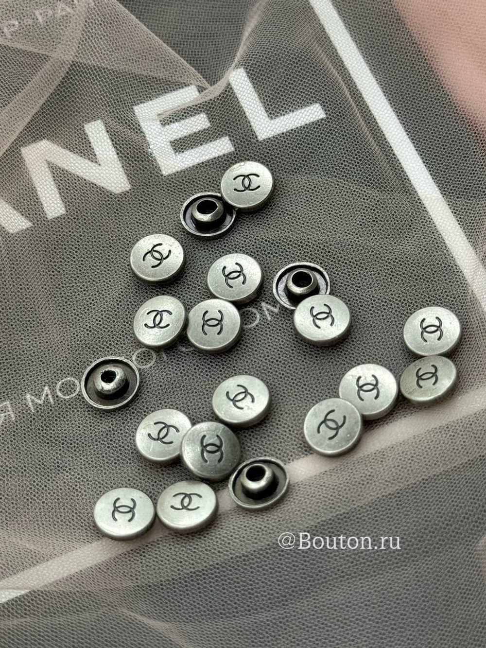 Шляпка Шан. в серебристом металле под рубашечные кнопки