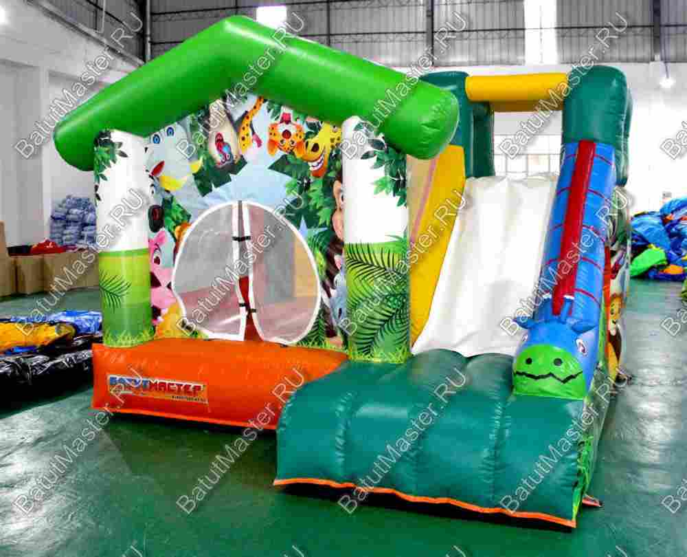 Небольшой надувной батут "Лесной домик"