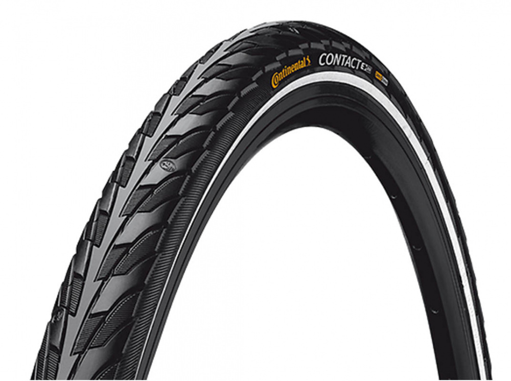 ВЕЛОПОКРЫШКА CONTINENTAL CONTACT 26X1.75 (47-559), С ОТРАЖАЮЩЕЙ ПОЛОСОЙ, ЧЕРНАЯ