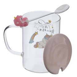 GAEM Кружка с крышкой и ложкой 450 мл, L8 W8 H11 см