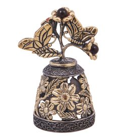 AM-4154 Колокольчик «Бабочки» (латунь, янтарь)