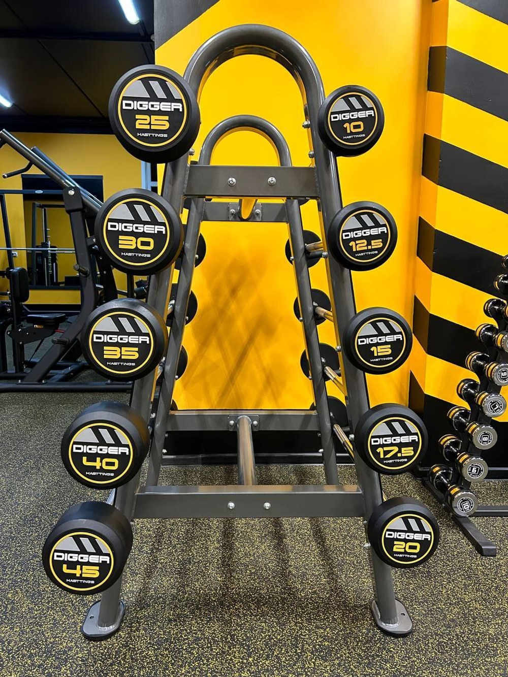 Комплект прямых фиксированных обрезиненных штанг 5 шт от 10 до 30кг