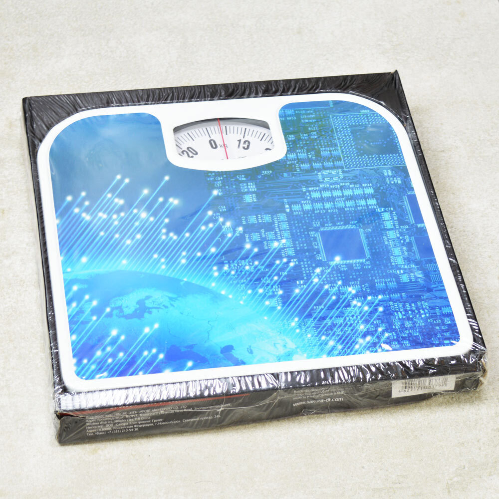 Весы напольные механические до 130кг "Синяя абстркция"