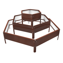 Клумба многоугольная оцинкованная с ножками 3 яруса RAL 8017 Шоколад