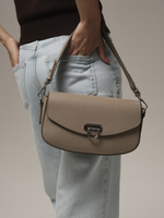 Сумка кожаная на плечо кросс-боди бежевый латте