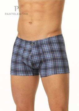 Трусы мужские боксеры для больших мужчин Pantelemone PMHB-1371, клетка синяя