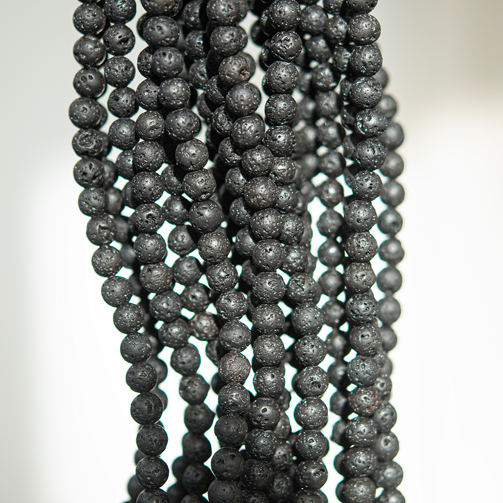 Лава вулканическая натуральная, 6,7мм, шар