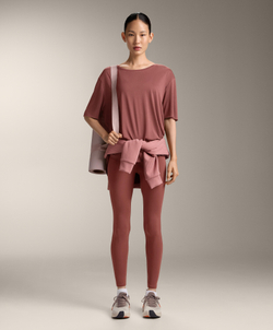 Oysho Футболка из модала с короткими рукавами, линялый махагон