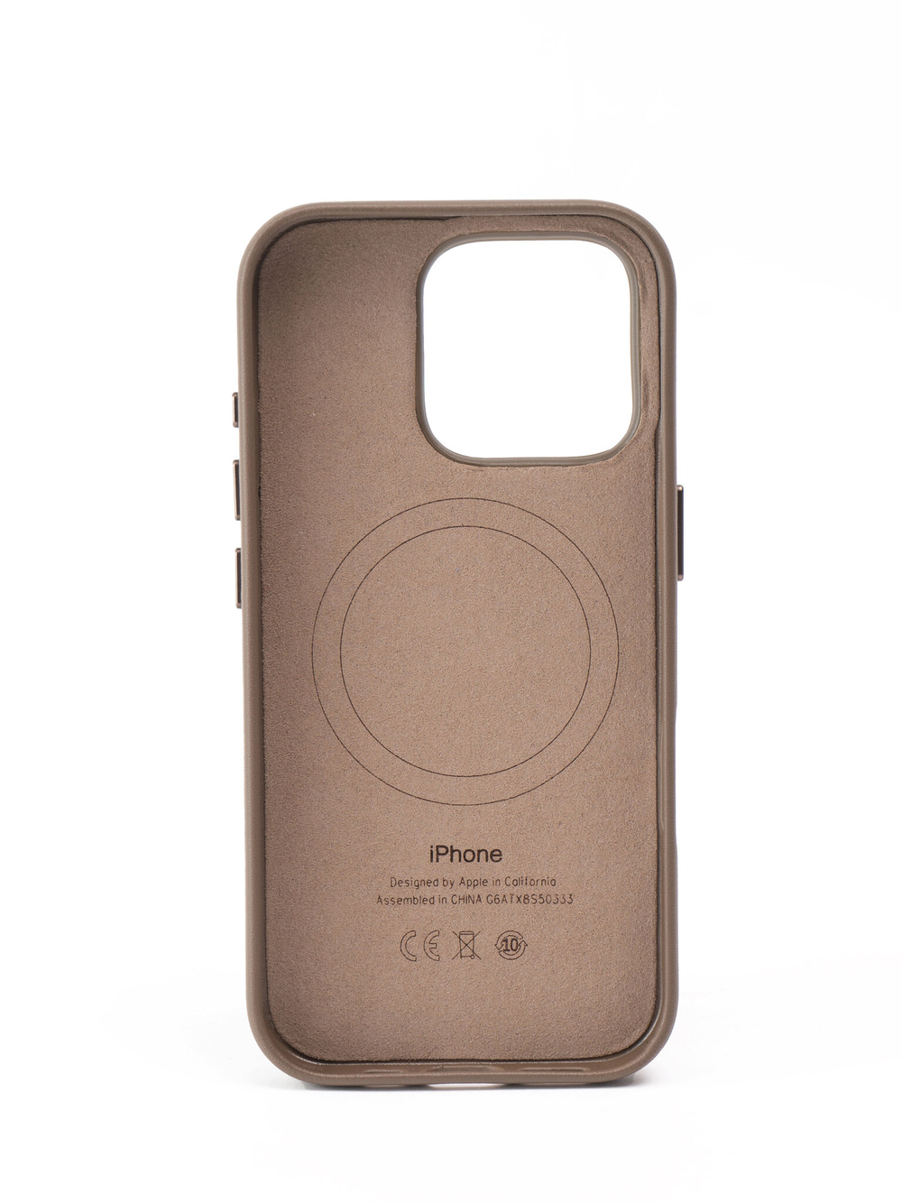 Кожаный чехол Leather Case iPhone 16 Pro Бежевый